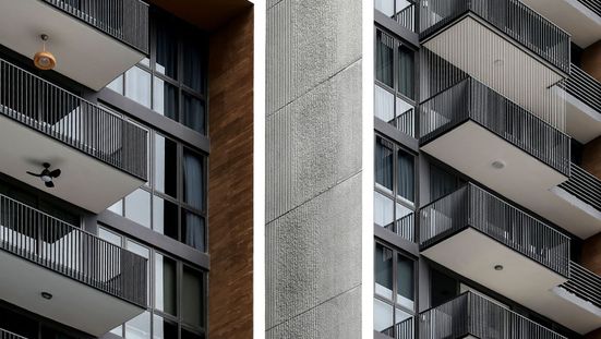 Balkonger på moderne boligblokk